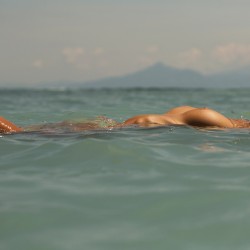 Alexander Tikhomirov model floating in sea